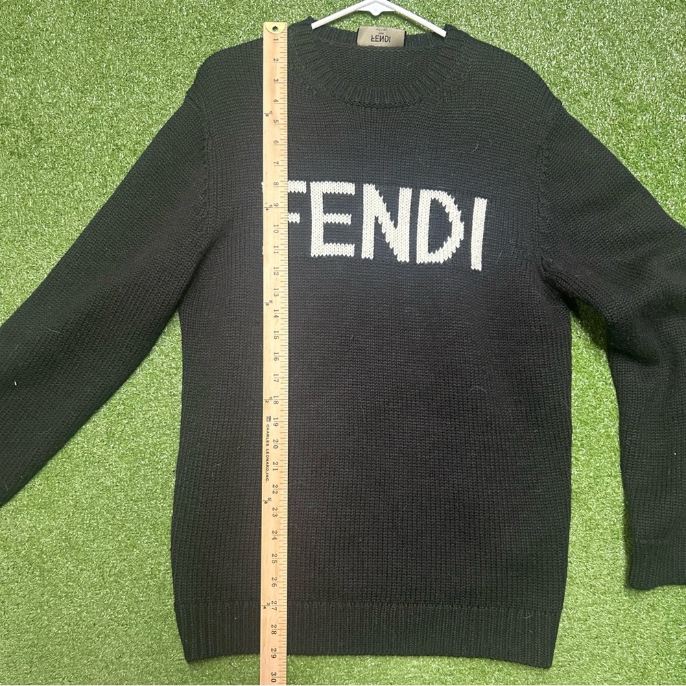 Mens Fendi Designer Crew Sweater Spellout Size XL - Picture 7 of 8